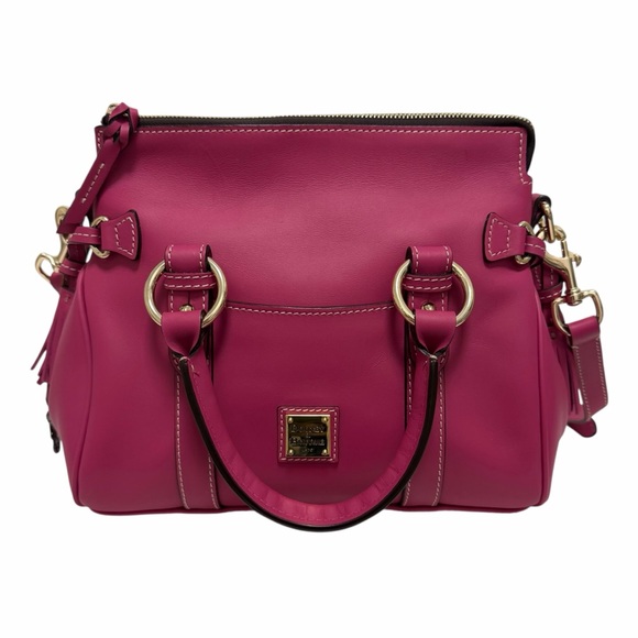 Dooney & Bourke Handbags - Dooney & Bourke Solid Hot Pink Leather Satchel Handbag
